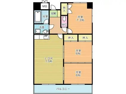 サクセス守恒(3LDK/1階)の間取り写真