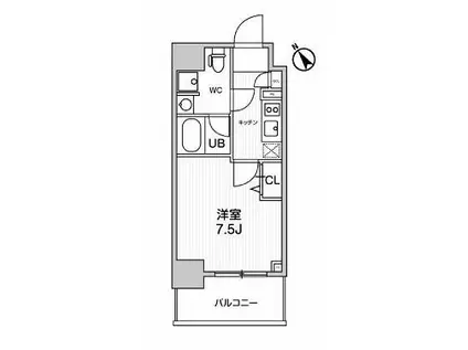 グランドコンシェルジュ浅草橋(1K/2階)の間取り写真