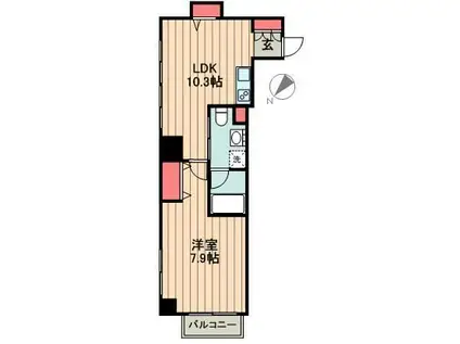 ルクレ新川レジデンス(1LDK/3階)の間取り写真