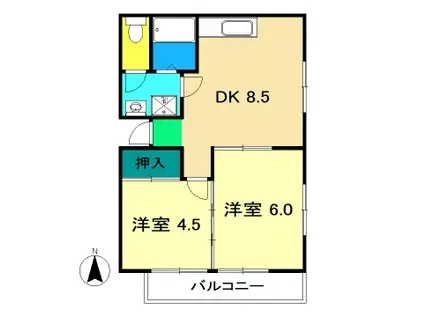 メゾン内藤(2DK/5階)の間取り写真