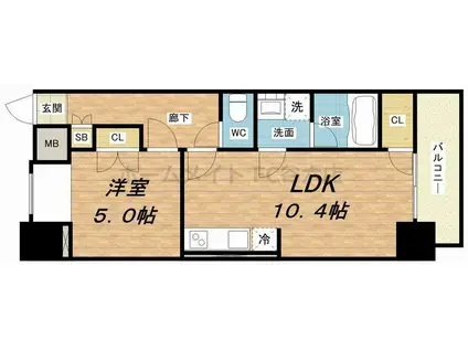 URBAN FLATS中之島(1LDK/4階)の間取り写真