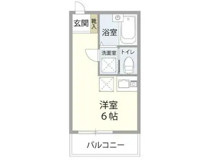 シャルム月見台(ワンルーム/1階)の間取り写真