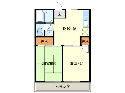 えいすうアームス(2DK/2階)の間取り写真