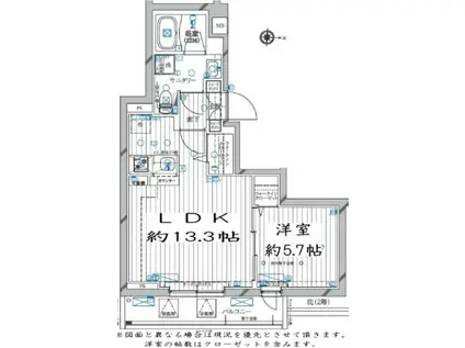 レガリス蒲田(1LDK/5階)の間取り写真