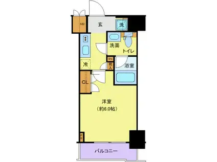 プレール・ドゥーク北品川(1K/5階)の間取り写真