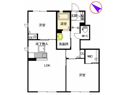 MAST高峰町(2LDK/1階)の間取り写真