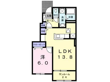 オリージャ(1LDK/1階)の間取り写真