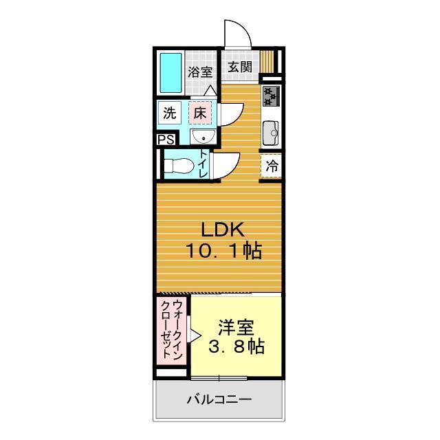 ディアライズ春日町C棟(1LDK/1階)の間取り写真