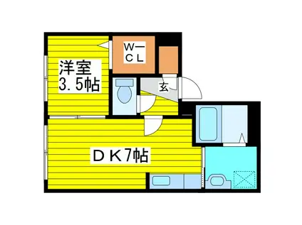 CASA N7(1DK/2階)の間取り写真