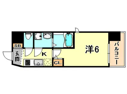 SDグランツ将軍通(1K/3階)の間取り写真