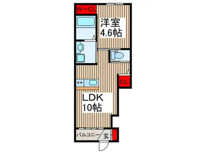 オアシス久米(1LDK/1階)の間取り写真