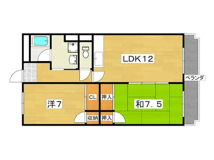 アメニティΑ館(2LDK/4階)の間取り写真