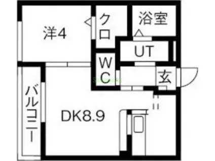 DEAR COURT A(1DK/1階)の間取り写真