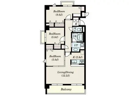 AZALEEUEZONO(3LDK/2階)の間取り写真