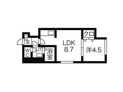 プランドール(1LDK/3階)の間取り写真