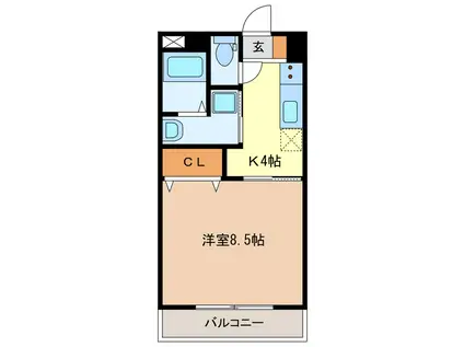 HIGH JUMP(1K/1階)の間取り写真