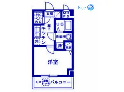 YAMATE(1K/2階)の間取り写真