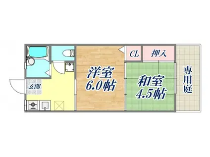 ハイツジョイ(2K/2階)の間取り写真