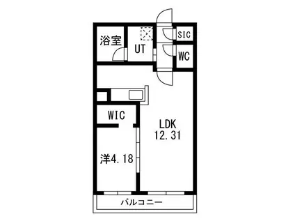 GA-福住1-1MS A棟(1LDK/4階)の間取り写真