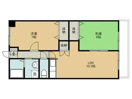 エスペランサ32(2LDK/4階)の間取り写真