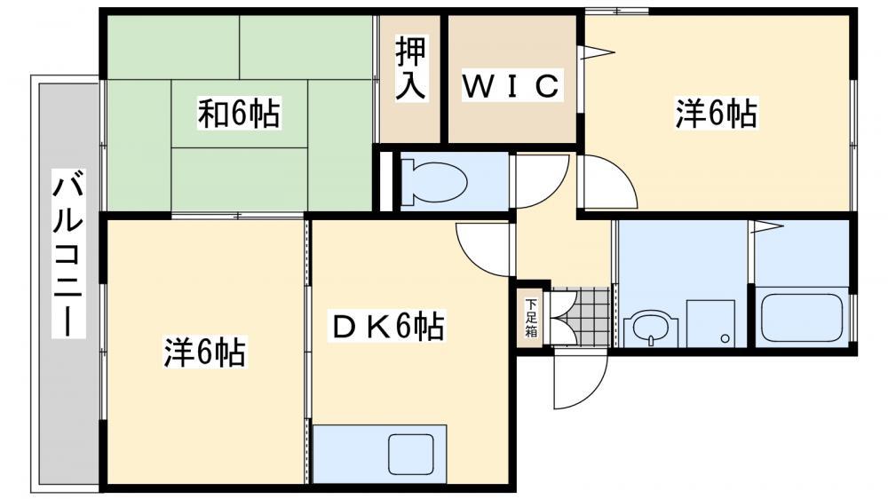 BEEASE(3DK/2階)の間取り写真