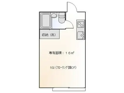 プラザシャルマン(ワンルーム/1階)の間取り写真