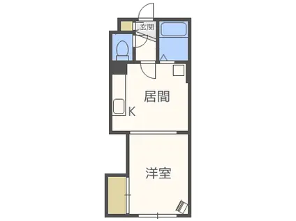 地下鉄環状通東ビル(1DK/3階)の間取り写真