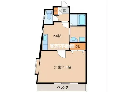 シャトレNAKAMURA(1K/2階)の間取り写真