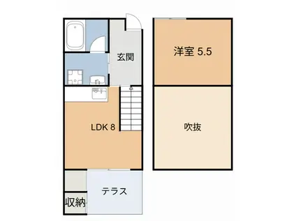Mフラット(1LDK/1階)の間取り写真