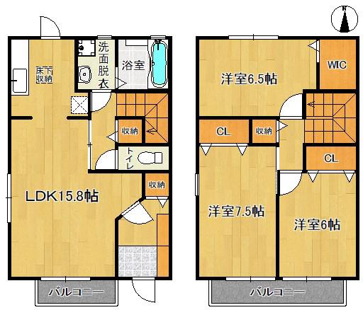 メゾン・ラフィーネ神野(3LDK/1階)の間取り写真