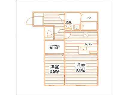 マノワール・リヴィエール2(1LDK/1階)の間取り写真