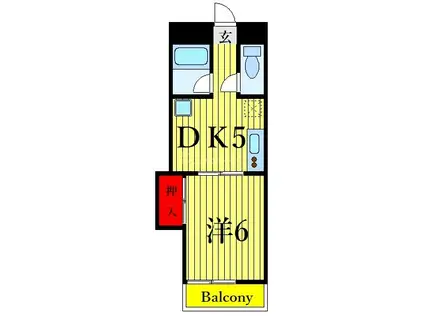 EXCEL中葛西(1DK/3階)の間取り写真