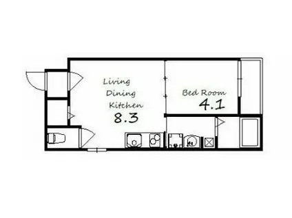 F ASECIA ILIA(1LDK/1階)の間取り写真
