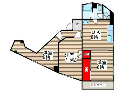 向島東田ビル(3DK/2階)の間取り写真