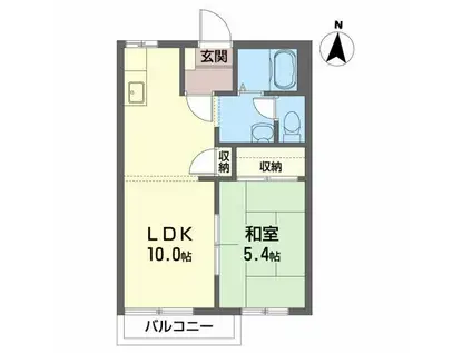 タウンハウスながい(1LDK/2階)の間取り写真