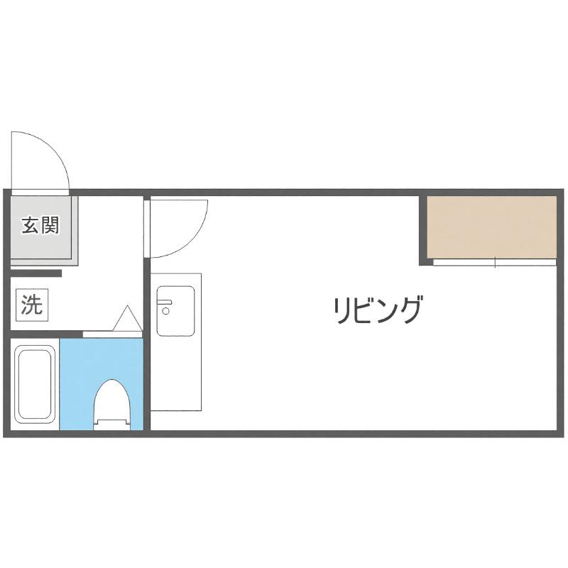 平岸グリーンビル(ワンルーム/2階)の間取り写真