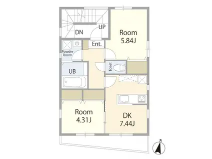 KMビル(2DK/2階)の間取り写真