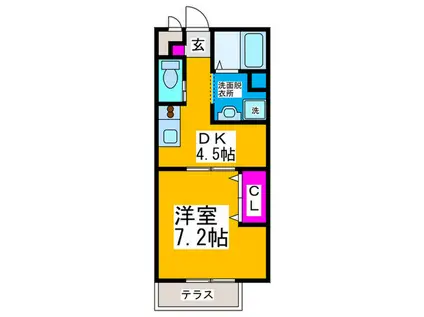 アネックスNANIWA (1DK/1階)の間取り写真