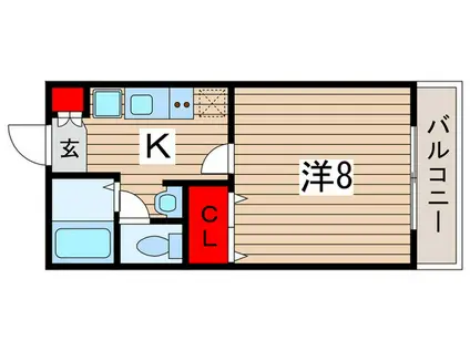 グランマークス(1K/1階)の間取り写真