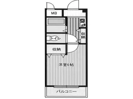 ヴィヴァン西宮(1K/3階)の間取り写真