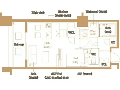 THE PALACE JOSUI(1LDK/2階)の間取り写真