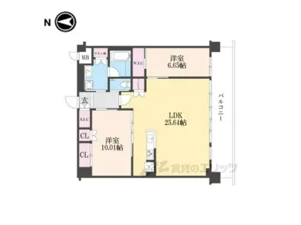 プレジオ宝塚ASIAN(2LDK/5階)の間取り写真