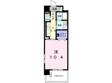 ノースグランパス(1K/2階)の間取り写真