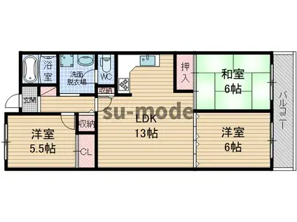 クレール(3LDK/2階)の間取り写真