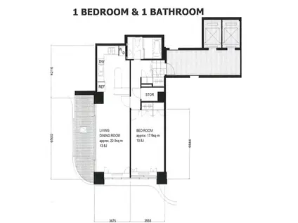 御殿山トラストコート(1LDK/11階)の間取り写真