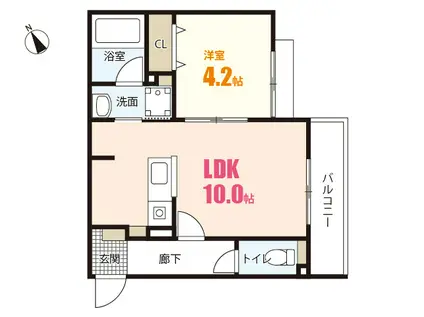 LUQRAS可部A(1LDK/3階)の間取り写真