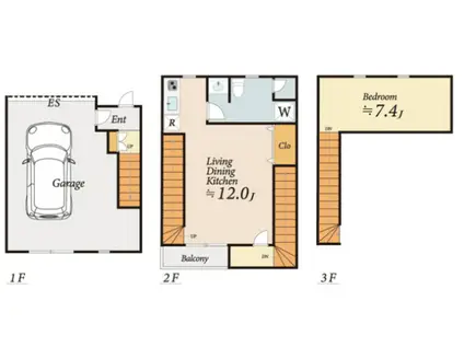 アンヴィラ八王子(ワンルーム/1階)の間取り写真