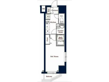 Nステージ上野(1K/2階)の間取り写真