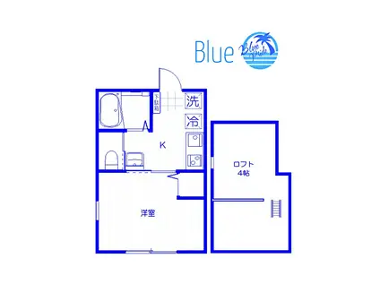 メロ一ペ(1K/2階)の間取り写真