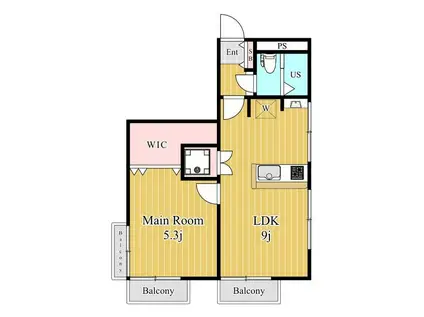 ノア八幡山(1LDK/1階)の間取り写真